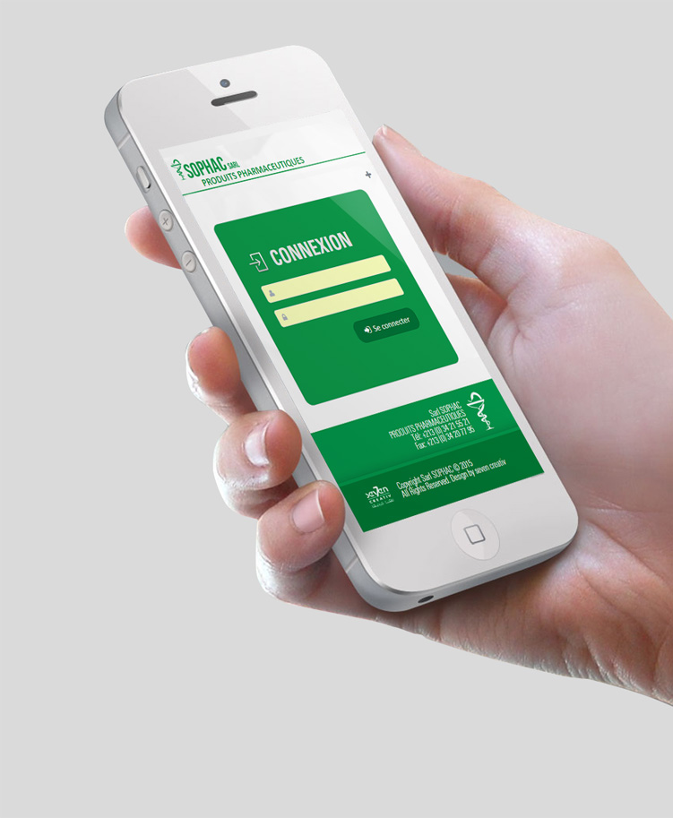 7creativ a accompagné la Sarl SOPHAC dans la Création de son site de vente, un développement totalement responsive sous HTML / CSS / JavaScript. 1