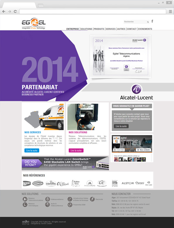 7creativ a été choisie pour la création et développement de son site web. 2