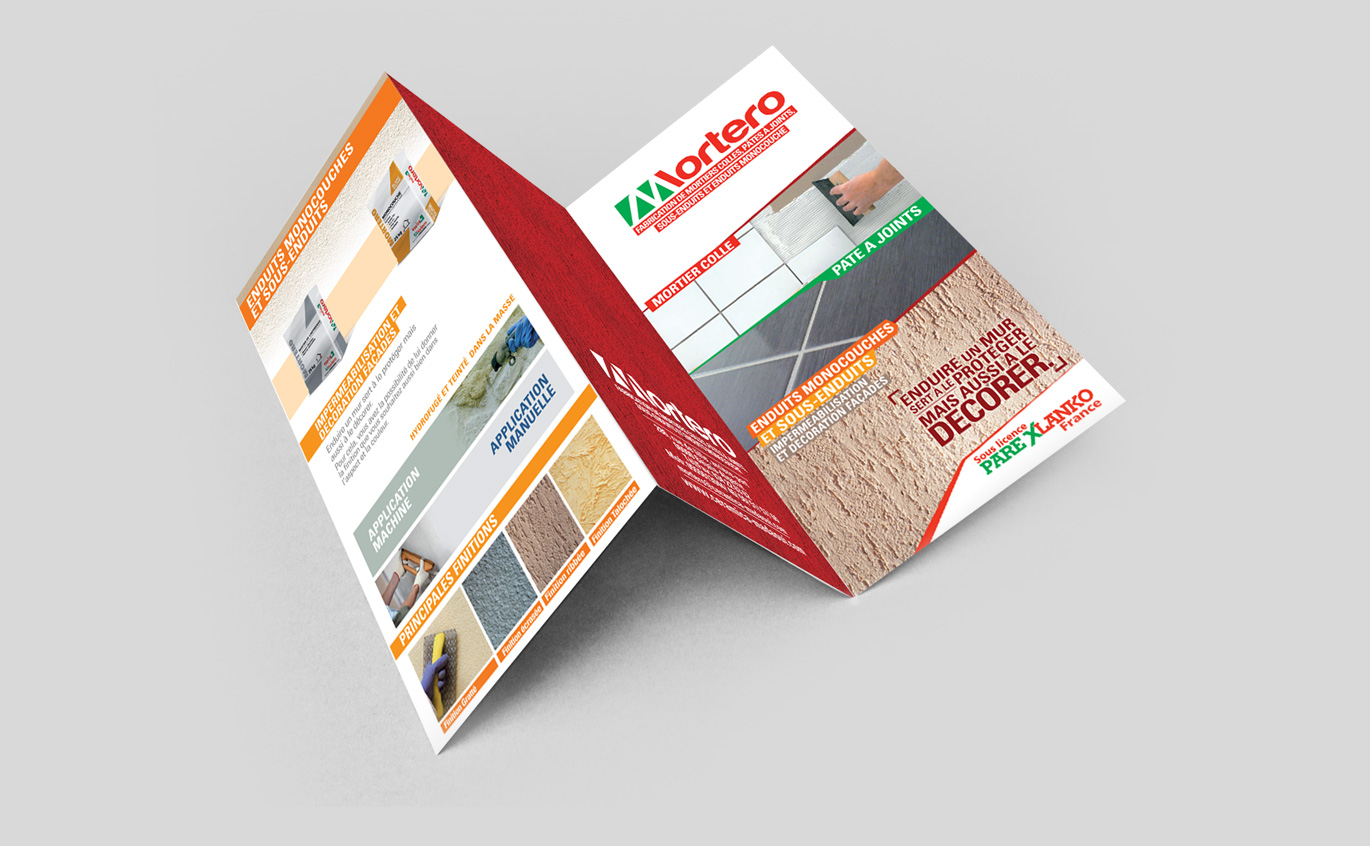 Sarl MORTERO spécialisée dans la fabrication de mortiers colles et pates à joints, a confié la création et impression de tous les supports Print 1