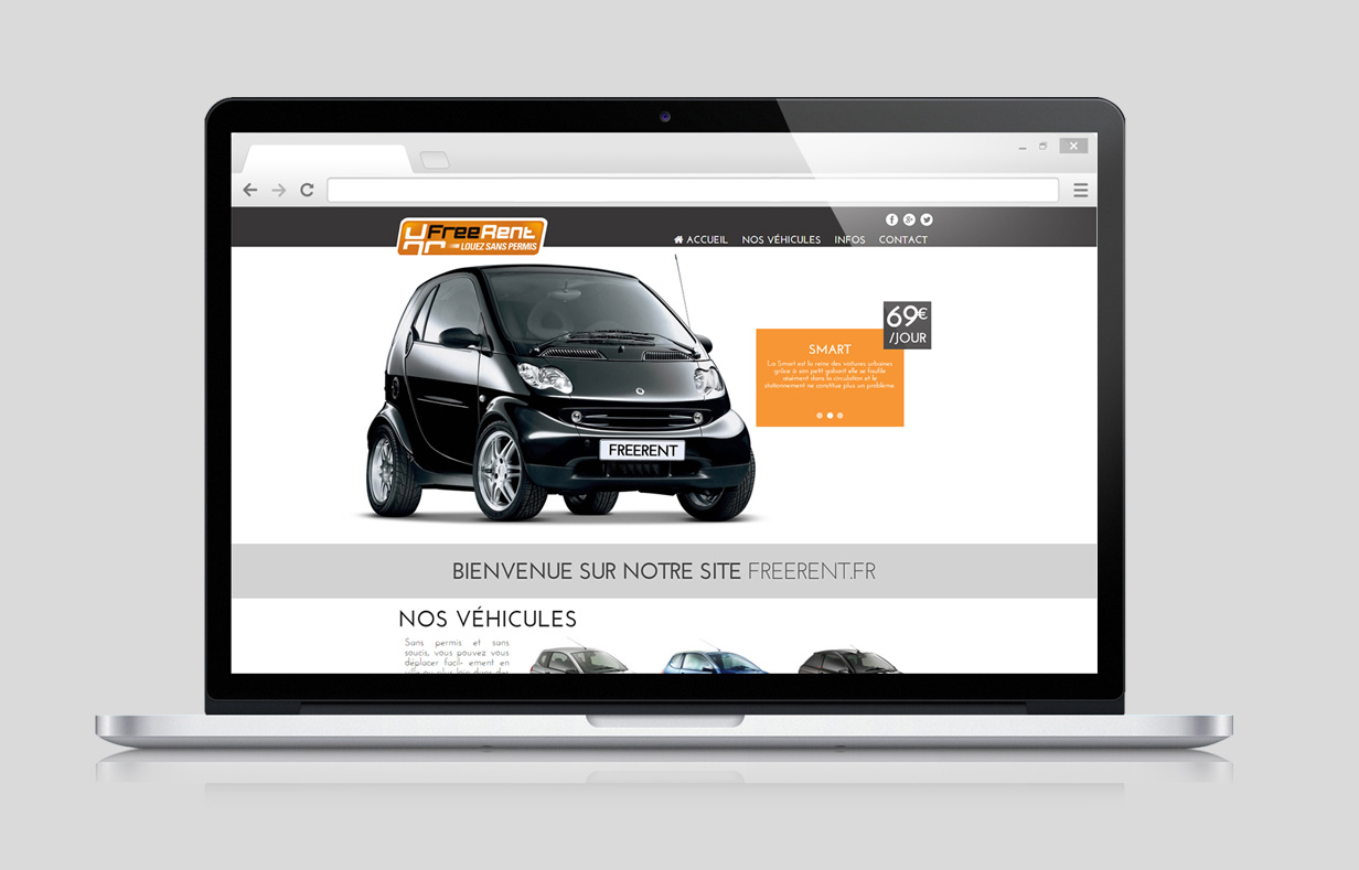 Conception et développent du site de l’entreprise de location de véhicules sans permis 1