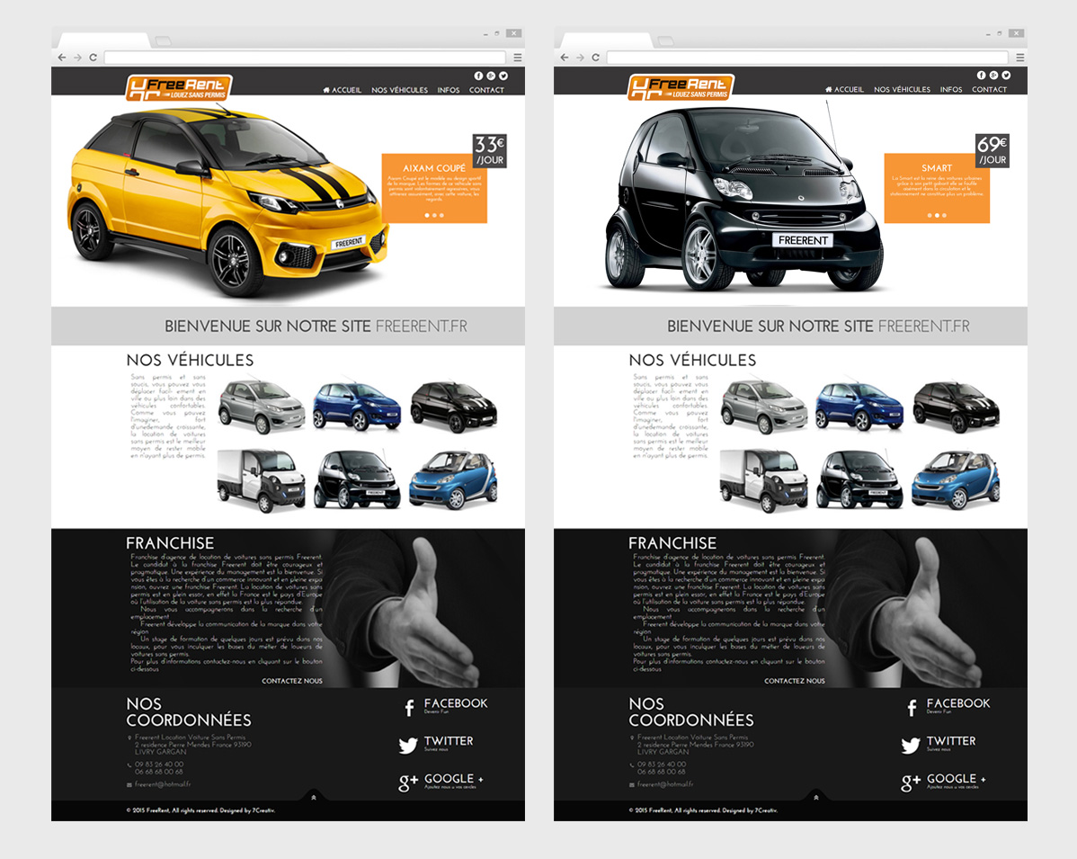Conception et développent du site de l’entreprise de location de véhicules sans permis 3